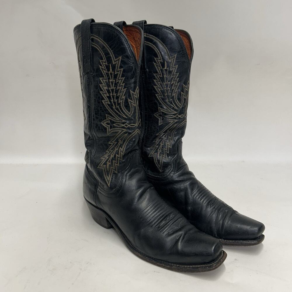 Lucchese 1883 Crayton Mad Dog Cowboy Boots “Black White”
